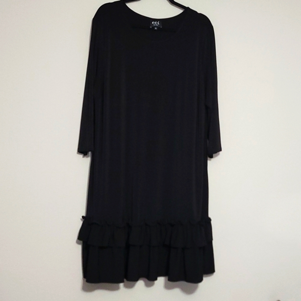 Black Ruffle Dress - Picture 2 of 9